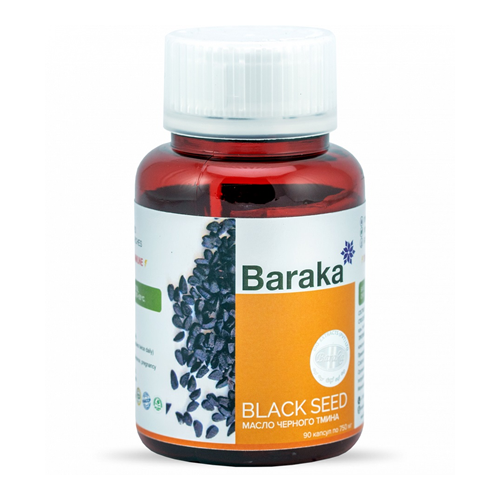 Baraka Масло черного тмина, Black Seed 750 мг 90 капсул