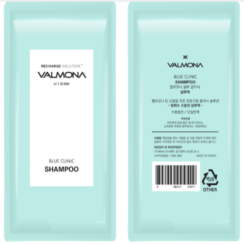  VALMONA Шампунь для волос УВЛАЖНЕНИЕ, Recharge Solution Blue Clinic Shampoo 10 мл