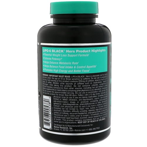 Nutrex Жиросжигатель, Research Labs Lipo 6 Black Hers Extreme Potency 120 капсул