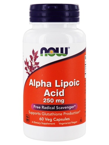 Now Foods Альфа-липоевая кислота 250 мг, 60 капсул