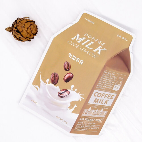 A`PIEU Тканевая смягчающая маска с экстрактом кофе и коллагена, Coffee Milk One-Pack 21 гр