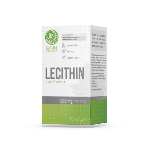 Nature Foods Лецитин Подсолнечный 1000 мг, 90 капсул