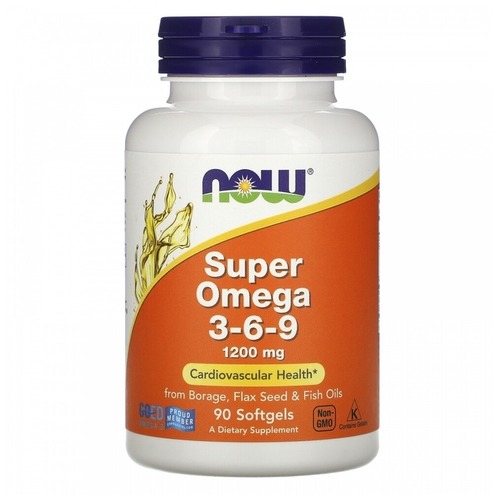 Now Foods Омега 3-6-9 Супер 1200 мг, 90 капсул