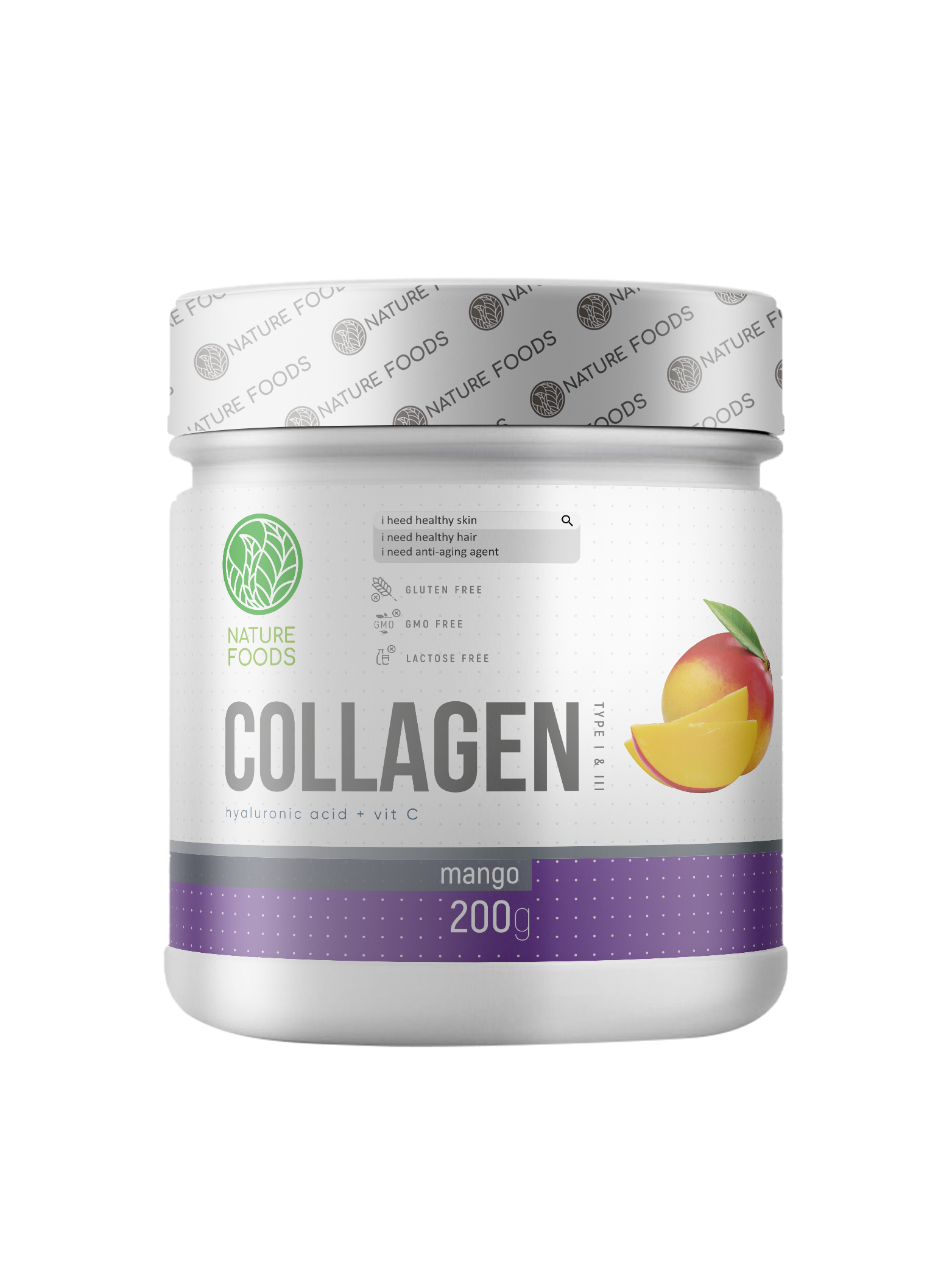 Nature Foods Коллаген + Гиалуроновая кислота + Витамин C 200 гр