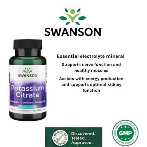 Swanson Калий Цитрат, Potassium Citrate 99 мг, 120 капсул