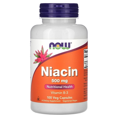 Now foods Ниацин 500 мг, 100 вегетарианских капсул