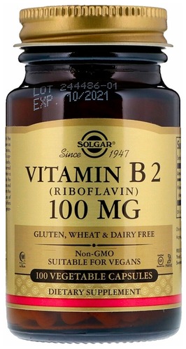 Solgar Витамин B-2 Рибофлавин 100 мг, 100 капсул