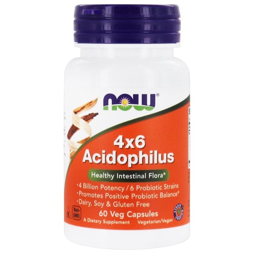 Now Foods Пробиотики, Acidophilus 4х6, 60 капсул