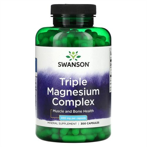 Swanson Магний тройной комплекс 400 мг, 300 капсул