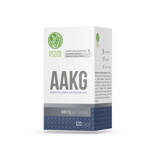 Nature Foods L Аргинин, AAKG 600 мг, 120 капсул
