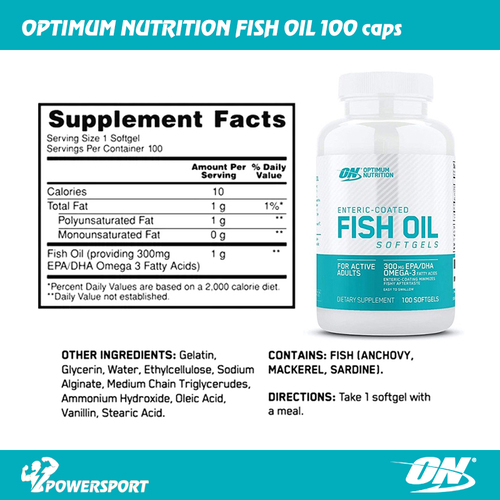 Optimum Nutrition Омега-3, Fish Oil 100 капсул