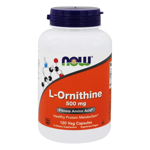 Now Foods L-Орнитин 500 мг, 120 вегетарианских капсул