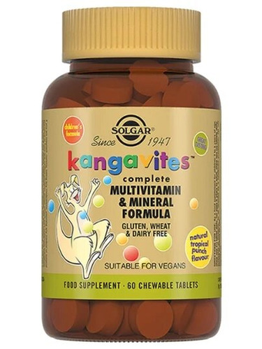 Solgar Мультивитамины для Детей со вкусом ягод, Kangavites 60 таблеток