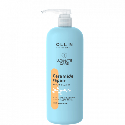 OLLIN Professional Ultimate Care Восстанавливающий шампунь для волос с церамидами, 1000 мл