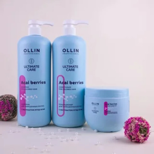OLLIN Professional Ultimate Care Шампунь для окрашенных волос с экстрактом ягод асаи, 1000 мл