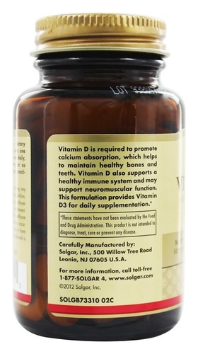 Solgar Витамин Д-3 1000 ЕД, 180 капсул