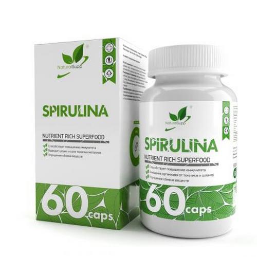 NaturalSupp Спирулина 500 мг, 60 вегетарианских капсул