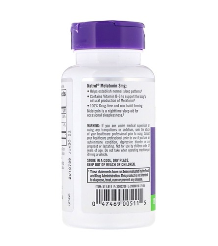 Natrol Мелатонин 3 мг, 120 таблеток