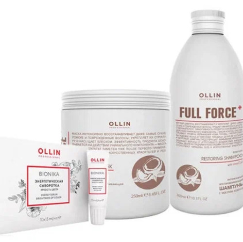 OLLIN Professional Full Force Интенсивный восстанавливающий шампунь с маслом кокоса, 300 мл