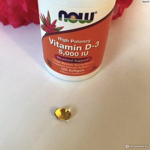 Now Foods Витамин Д-3 5000 ЕД, 120 капсул