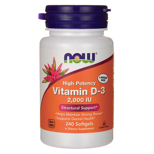 Now Foods Витамин Д-3 2000 ЕД, 240 капсул