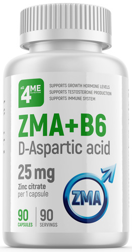 4Me Nutrition ZMA + B6 + Аспаргиновая кислота,  90 капсул