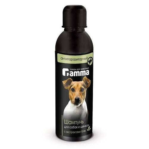 Gamma, Гамма Шампунь с экстрактом трав от блох и клещей для собак и щенков, 250 мл