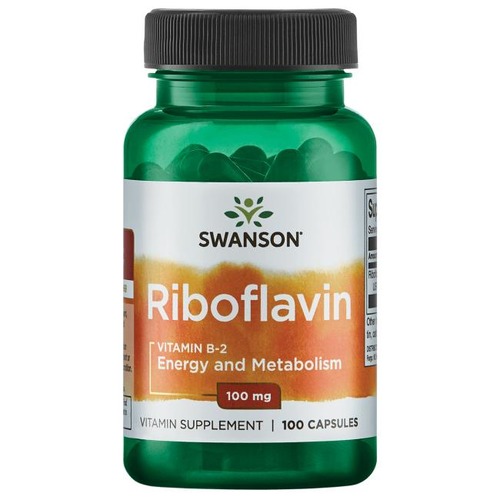Swanson Витамин В-2 Рибофлавин 100 мг, 100 капсул