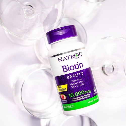 Natrol Биотин 10,000 мкг, 60 таблеток со вкусом клубники