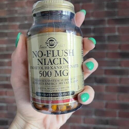 Solgar Ниацин, No-Flush Niacin, Никатиновая Кислота, Витамин B3 500 мг, 50 капсул