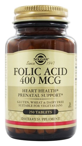 Solgar Фолиевая кислота, Folic Acid 400 мкг, 250 таблеток