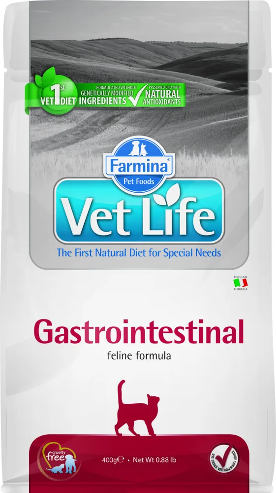 Farmina, Vet Life, Сухой корм для кошек, При заболеваниях желудочно-кишечного тракта, 400 г