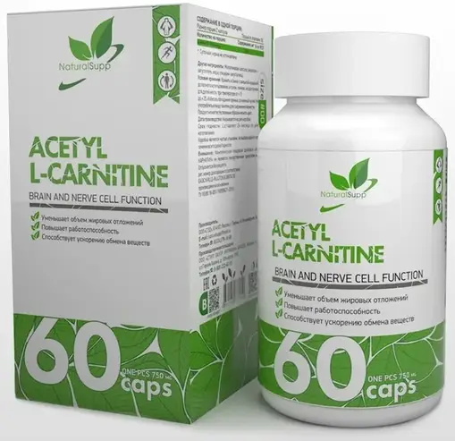 NaturalSupp Ацетил L-Карнитин 550 мг, 60 капсул