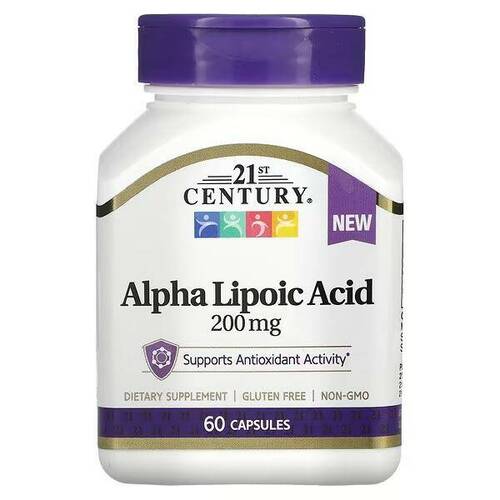 21st Century Альфа-липоевая кислота 200 мг, 60 капсул