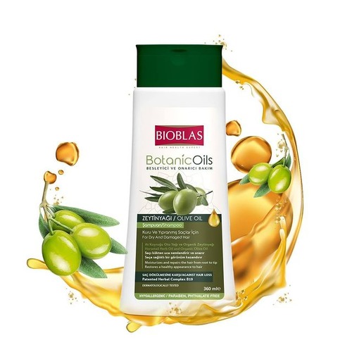 BIOBLAS Шампунь с оливковым маслом для сухих и поврежденных волос, Botanic oils olive oil 360 мл