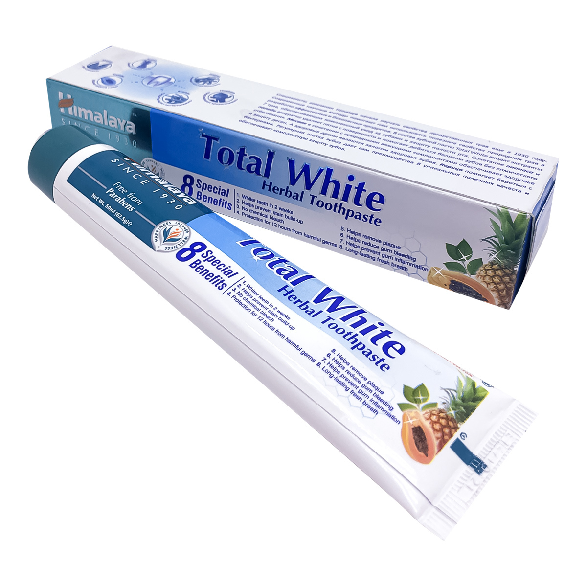 Himalaya Зубная паста Total White Отбеливающий уход, 50 мл