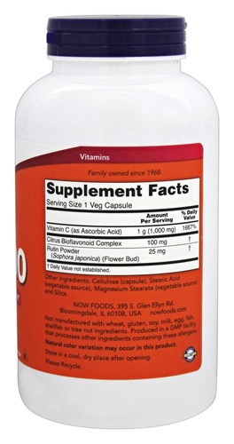 Now Foods Витамин С-1000, 250 таблеток 