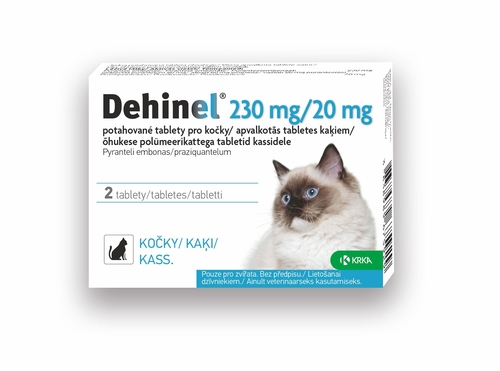 KRKA, Дехинел, Антигельминтик, Таблетки для кошек, 2 штуки, 1 таб/4 кг 