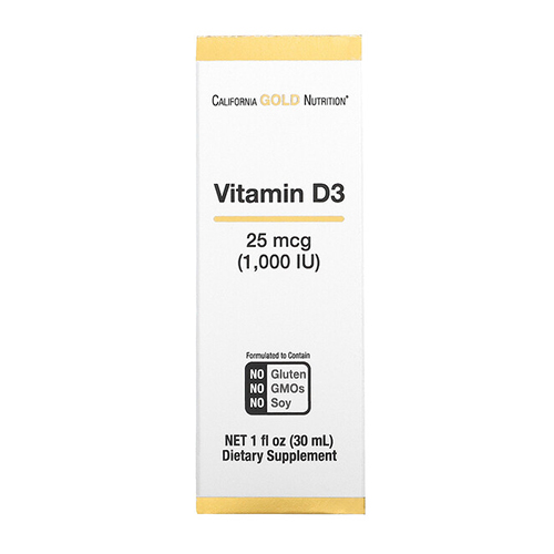California Gold Nutrition Витамин D3, 1000 МЕ, 30 мл
