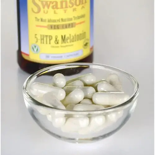 Swanson 5-HTP 50 мг + Мелатонин 3 мг, 30 капсул