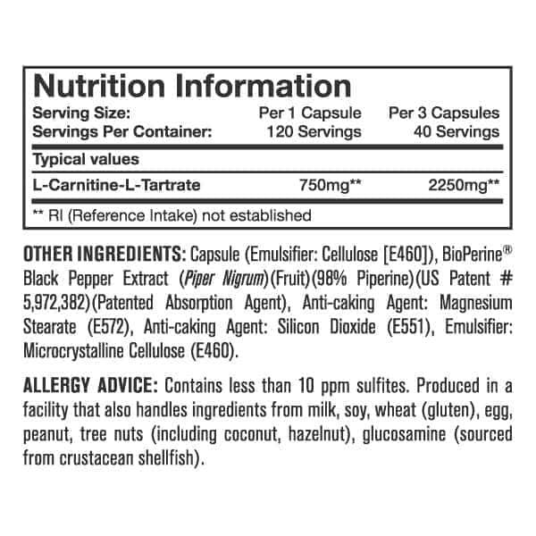 Mutant Nutrition L-Карнитин, Core Series 120 капсул