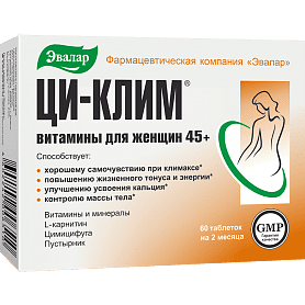 Эвалар Ци-клим Витамины для женщин 45+ 560мг 60 табл