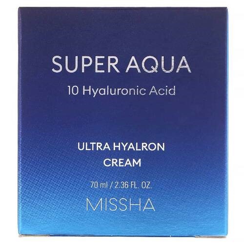 Missha Super Aqua Ultra Hyalron Cream, Крем для лица с гиалуроновой кислотой 70 мл