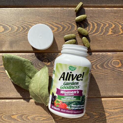 Nature's Way Мультивитамины для Женщин 50+, Alive! Garden Goodness 60 таблеток