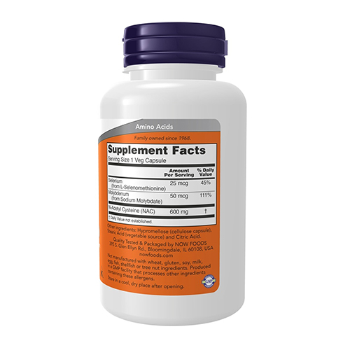 Now Foods N-Ацетилцистеин, NAC 600 мг, 100 капсул