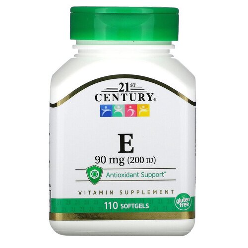 21st Century Витамин E 90 мг (200 МЕ), 110 капсул