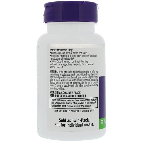 Natrol Мелатонин 3 мг, 60 таблеток