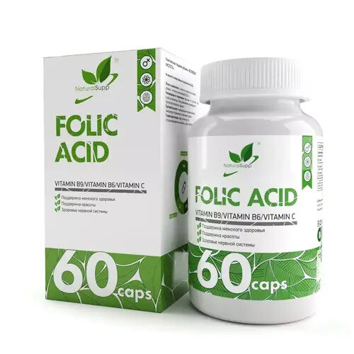 NaturalSupp Фолиевая кислота 600 мг, 60 капсул