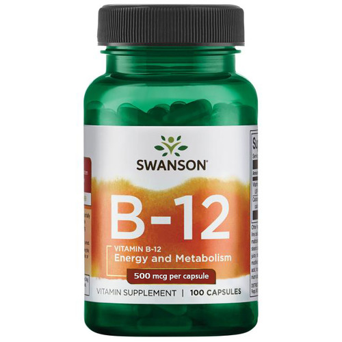 Swanson Витамин B-12 500 мкг, 100 капсул