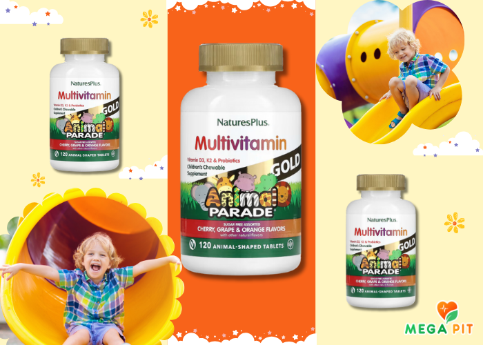  Мультивитамины для Детей с D3, K2, Probiotics, Animal Parade Gold → NaturesPlus ᐈ Купить в Казахстане | Алматы | Астана | Караганда | Megapit.kz